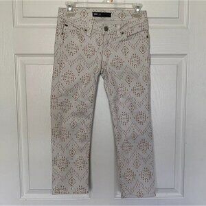 Levi's Jeans Womens Size 25 White Denim Diamond Print Cropped White Tag